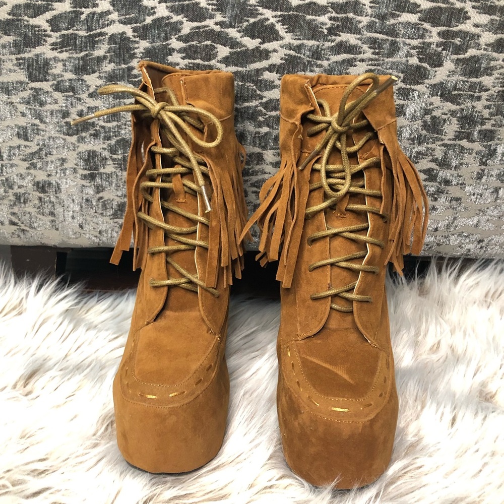 Lace Up Platform Booties